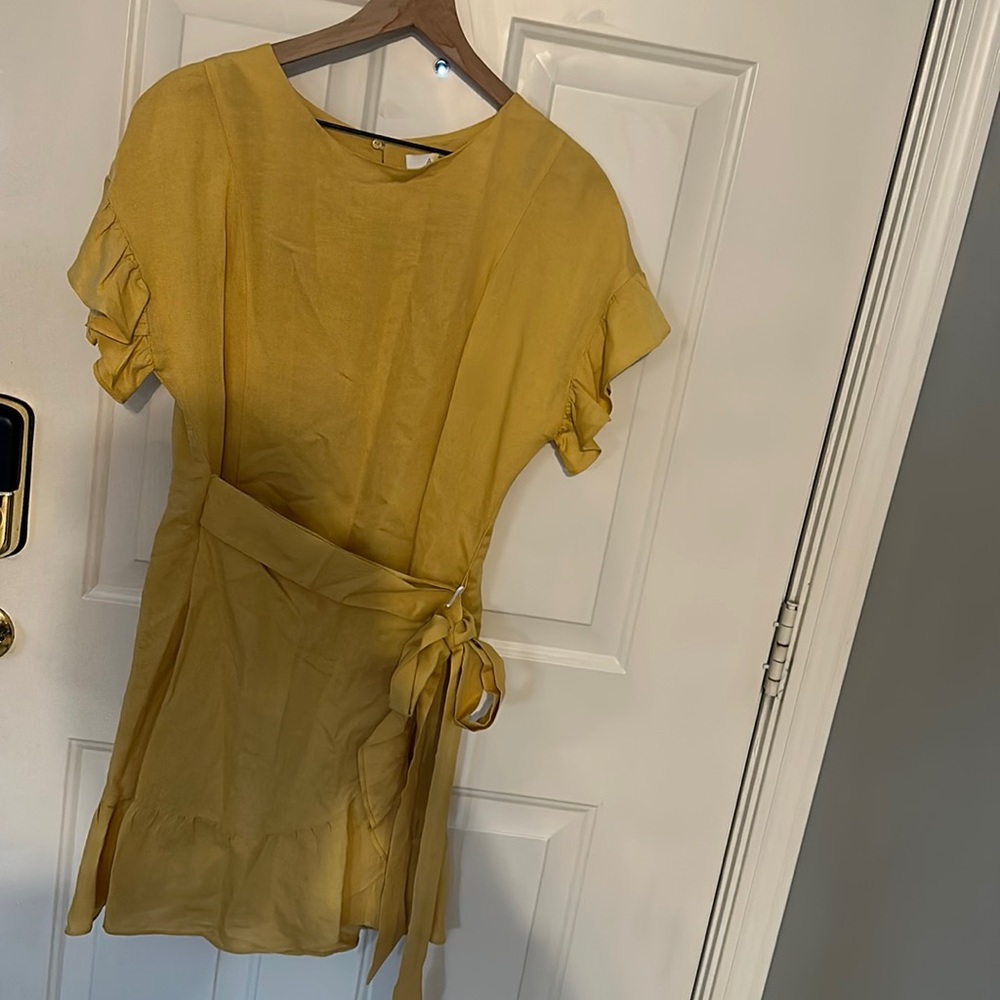 Astr Ruffle Linen Dress